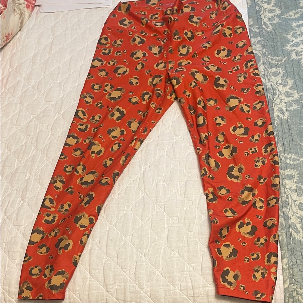 Carbon38 Red Leopard Print Leggings